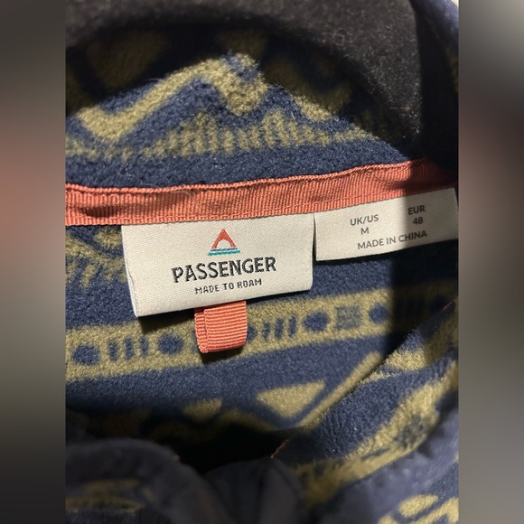 Passenger Men’s Set Off Polar 1/4 Zip Fleece in Mountain Geo Khaki , size M - Picture 12 of 13